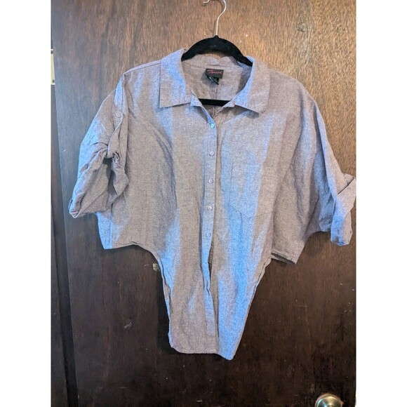 Vintage Torrid 2x Purple Button Up Crop Top - Picture 1 of 8